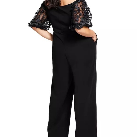 Xscape Puffed-Sleeve Off-The-Shoulder Jumpsuit - Picture 3 of 14